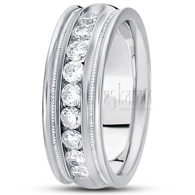 Channel Set Diamond Wedding Band 0.99 ct.tw