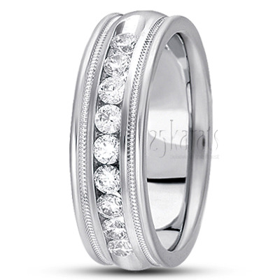 14K Gold Channel Set Diamond Wedding Ring