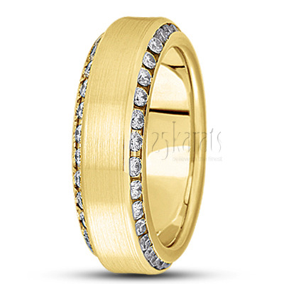 Beveled Diamond Wedding Ring