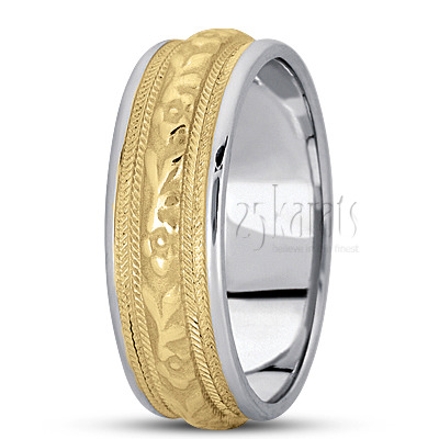 Classic Handmade Antique Wedding Band 