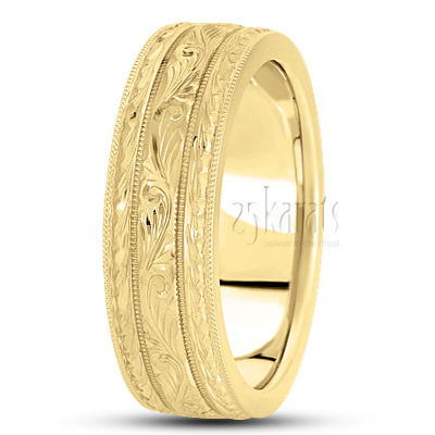 Exquisite Hand Engraved Wedding Ring  - view 6 thumbnail
