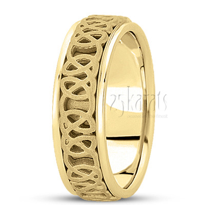 Sandblasted Celtic Handmade Wedding Band 