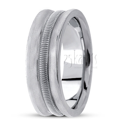 Modern Concave Handmade Wedding Ring  - view 2