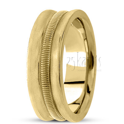 Modern Concave Handmade Wedding Ring  - view 3 thumbnail