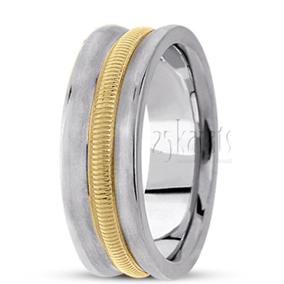 Modern Concave Handmade Wedding Ring  - main view