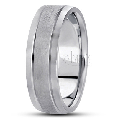 Beveled Edge Basic Designer Wedding Band  - view 2