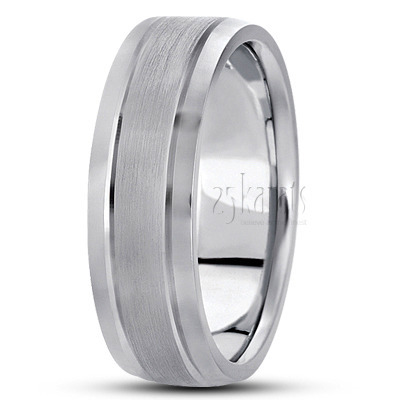 Beveled Edge Basic Designer Wedding Band  - view 2 thumbnail