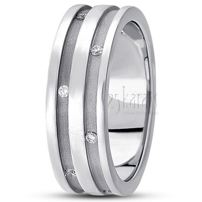 Incised Diamond Wedding Ring 1 - view 2 thumbnail