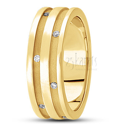 Incised Diamond Wedding Ring 1 - view 3 thumbnail