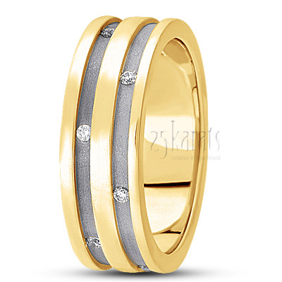 Incised Diamond Wedding Ring 1 - main view