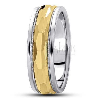 Honeycomb Style Basic Carved Wedding Band  - main view thumbnail
