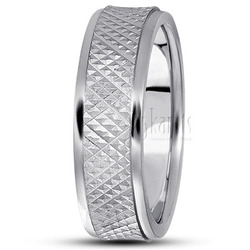 Grooved Diamond Cut Wedding Band thumbnail 2