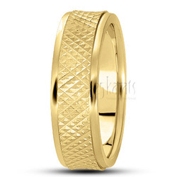 Grooved Diamond Cut Wedding Band thumbnail 3