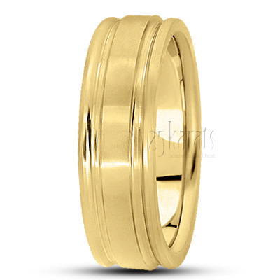 Exquisite Satin Diamond Carved Wedding Band  - view 3 thumbnail