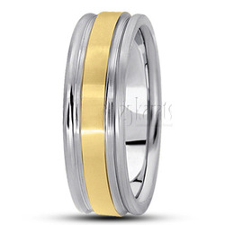 Exquisite Satin Diamond Carved Wedding Band 