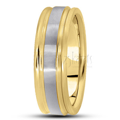 Exquisite Satin Diamond Carved Wedding Band  - view 4 thumbnail