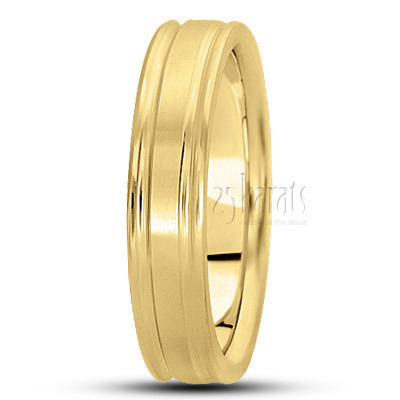 Exquisite Satin Diamond Carved Wedding Band  - view 10 thumbnail