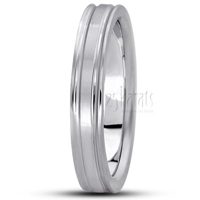 Exquisite Satin Diamond Carved Wedding Band  - view 13 thumbnail