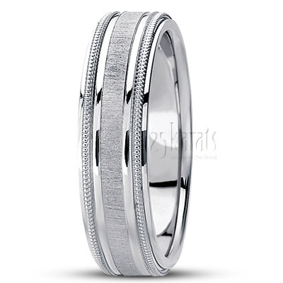 Bright Cut Milgrain Basic Design Wedding Band  - view 5 thumbnail