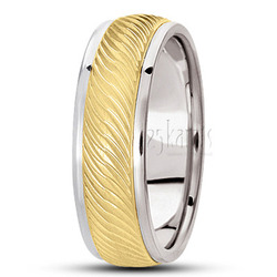 Wavy Grooved Carved Design Wedding Band 