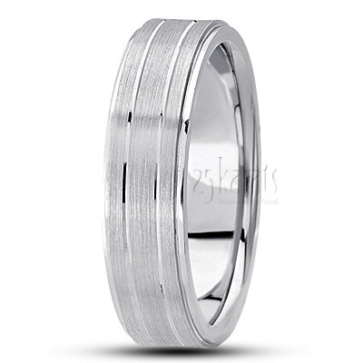 Basic Incised Carved Design Wedding Band  - view 5 thumbnail