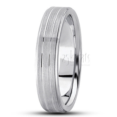 Basic Incised Carved Design Wedding Band  - view 6 thumbnail