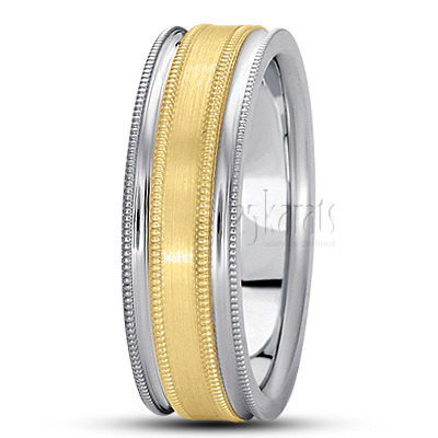 Stylish Four-Milgrain Basic Design Wedding Ring 