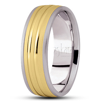 Simple Two Cut Designer Wedding Band - view 4 thumbnail