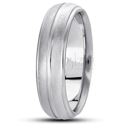 Traditional Incised Carved Design Wedding Band 