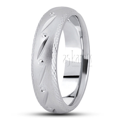 Exquisite Fancy Carved Wedding Band  - main view