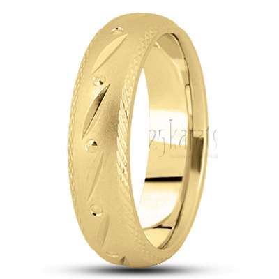 Exquisite Fancy Carved Wedding Band  - view 2 thumbnail