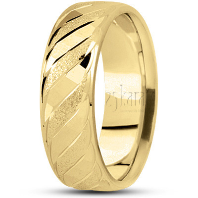 Braid Motif Carved Design Wedding Ring 
