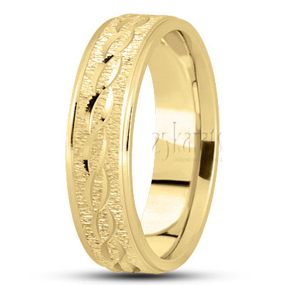 Attractive Carved Design Wedding Ring  - view 3
