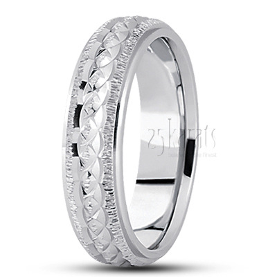 Extravagant Grooved Fancy Design Wedding Band  - main view