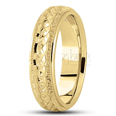 Extravagant Grooved Fancy Design Wedding Band  - view 2 thumbnail