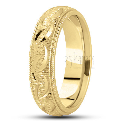 Symmetrical Cut Fancy Design Wedding Band  - main view thumbnail