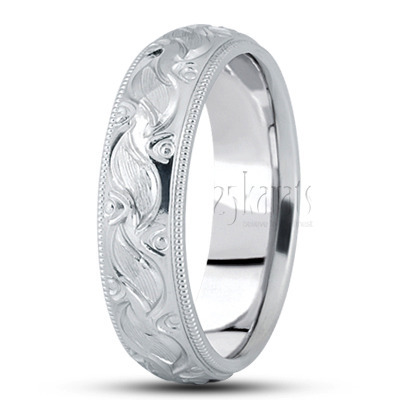 Elegant Fancy Carved Wedding Ring 