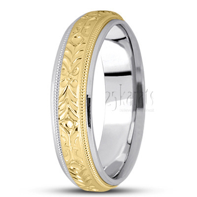 Modern Hand Engraved Wedding Ring  - main view thumbnail