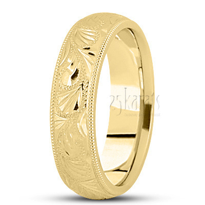 Stylish Carved Handcrafted Wedding Band 