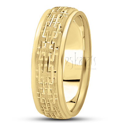 Incised Step Edge Fancy Wedding Ring  - view 3 thumbnail