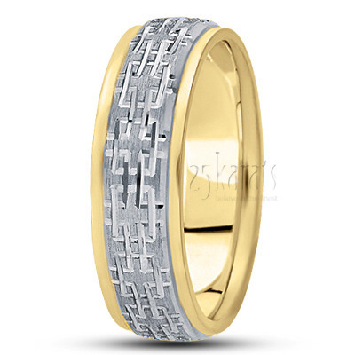 Incised Step Edge Fancy Wedding Ring  - view 4 thumbnail