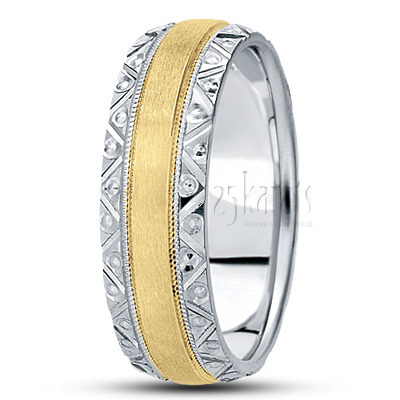 Bestseller Hand Engraved Edge Wedding Ring  - view 4 thumbnail