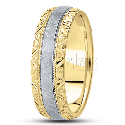 Bestseller Hand Engraved Edge Wedding Ring  - main view thumbnail