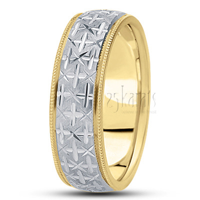 Exquisite Fancy Carved Wedding Band  1 - main view