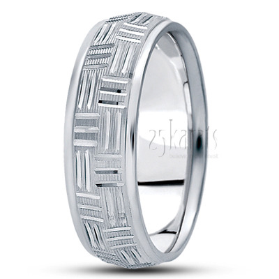 Angled Cut Fancy Design Wedding Ring  - view 2