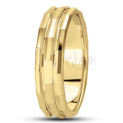 Angular Cut Fancy Design Wedding Ring  - view 3