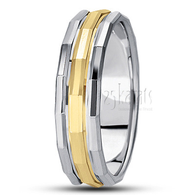 Angular Cut Fancy Design Wedding Ring  - main view