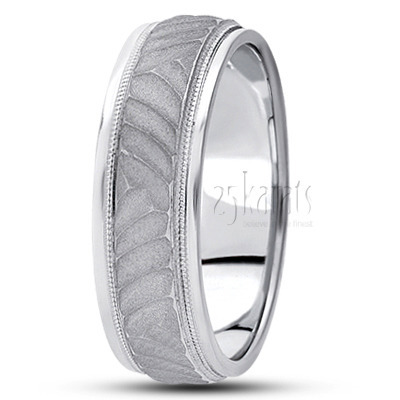 Contemporary Sandblasted Fancy Designer Wedding Band  - view 2 thumbnail