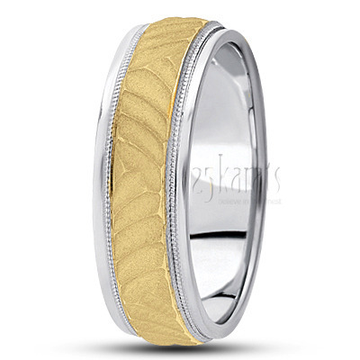 Contemporary Sandblasted Fancy Designer Wedding Band  - main view thumbnail