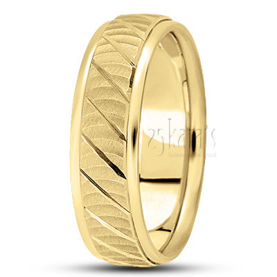 Diagonal Grooved Fancy Designer Wedding Band  - view 3 thumbnail